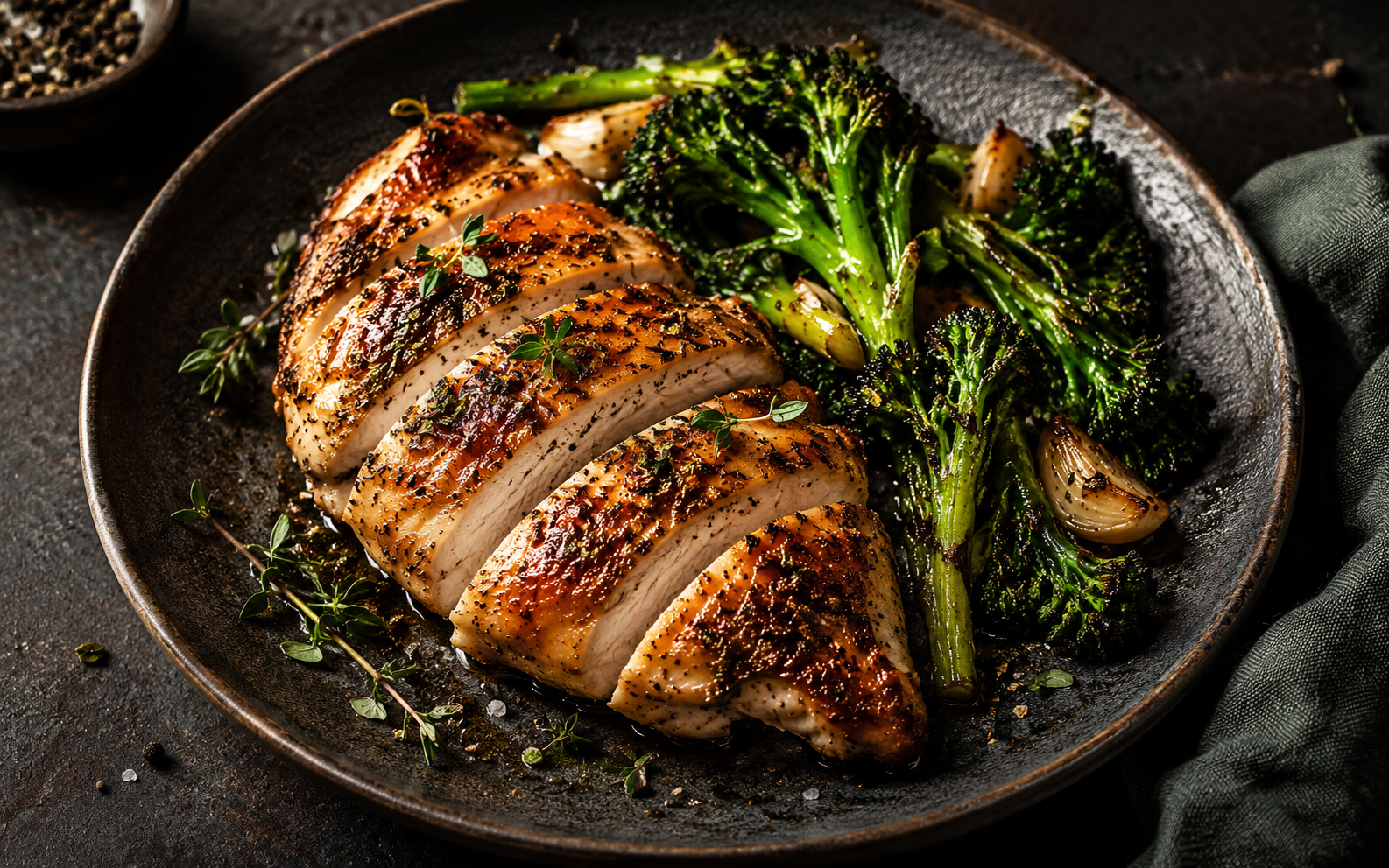 Roast chicken with Brussels sprouts